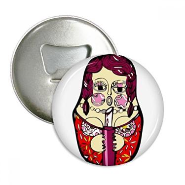 Imagem de Rússia russa bonecas de encaixe feminino abridor de garrafas ímã de geladeira emblema multifuncional