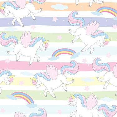 Imagem de Papel de Parede Unicórnios no Arco Iris 57x270cm
