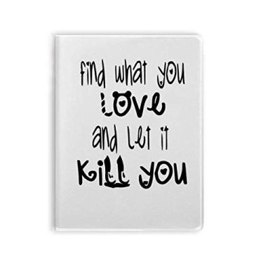 Imagem de Diário de capa macia com desenho de palavras "Love And Kill"