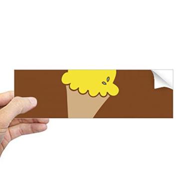 Imagem de DIYthinker Adesivo retangular com estampa de sorvete de cereja amarela para notebook, janela