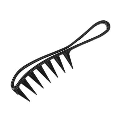 Imagem de Pente de cabelo, cabo ergonômico antiestático, pente de dentes largos, para pente de cabelo para barbeiro (preto)