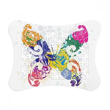 Imagem de Borboleta colorida com estampa floral Graffiti moldura de quebra-cabeça decoração de imagem ornamento de jogo