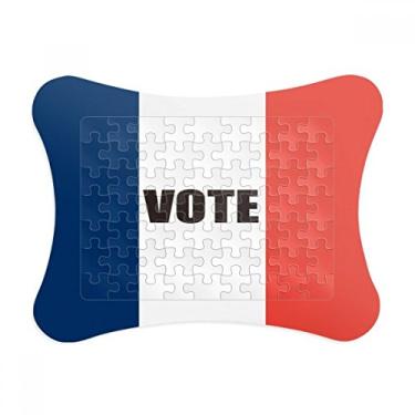 Imagem de Moldura de quebra-cabeça com a bandeira da França Vote nas eleições gerais Decoração de quadros, ornamento de quebra-cabeça