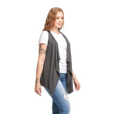 Imagem de Colete de Bico Blusa Cardigan Feminino Plus Size Terceira Peça Viscolycra Ca5plus