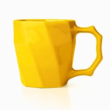 Imagem de Caneca Porcelana Cerâmica Louça lisa 260 ml Para Café Leite Chá Cores Variadas (Amarelo)
