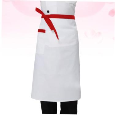 Imagem de Zerodeko aventais de cintura de garçonete aventais de chef aventais de barriga grelhada avental para crianças avental de cozinha curto avental de chef busto avental curto Trabalhos branco