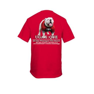 Imagem de New World Graphics Camiseta estampada de manga curta Georgia Bulldog Mascot Que Memorial, Vermelho, XXG