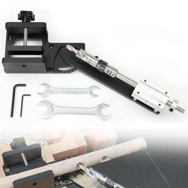 Imagem de Ferramenta de gabarito de cavilha com broca de passo, guia de perfuração localizadora de cavilha ajustável, ferramenta de perfuração de furo de madeira redonda para cavilhas