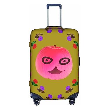 Imagem de RoMuKa Funny Face Protetor de bagagem Apple zíper oculto padrão distinto alta elasticidade altamente reconhecível Nota: tamanho M serve para malas de 55 a 61 cm, Branco, Medium