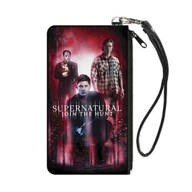 Imagem de Buckle-Down Carteira com zíper com fivela Supernatural, acessório grande, sobrenatural, 20 x 12 cm, Multicor, 8" x 5"