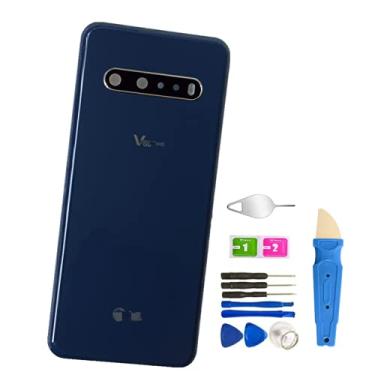 Imagem de V60 ThinQ – Substituição de vidro traseiro com porta de encaixe de fita para LG V60 ThinQ Todos os modelos + ferramentas, Azul