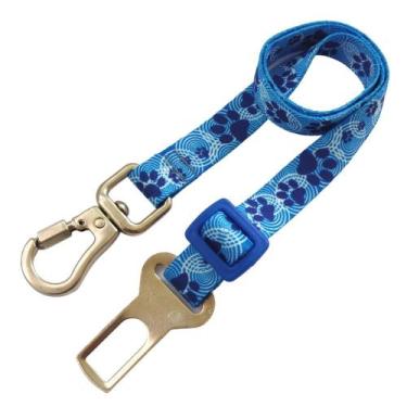 Imagem de Cinto de Segurança Para Cachorro com Trava Rosqueada Azul - Única Mix