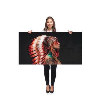 Imagem de Quadro Decorativo Grande Sala 100x50 India Americana Quadro para Quart