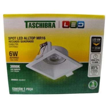 Imagem de kit 2 Spot Led Taschibra Quadrado Recuado 3000k 6500k Branco, 3000k, B