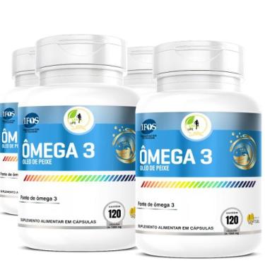 Imagem de KIT C/4 Ômega 3 EPA DHA 120 Cáps SoftGel 1000mg - Fits Life - Floral E