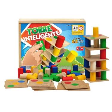 Imagem de Torre Inteligente 18 placas MDF 45 pinos coloridos - Jottplay