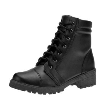 Imagem de Coturno Tratorado Salto Preto Bota Feminina Bellinda Shoes, 36