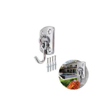 Imagem de Gancho Aço Inox Para Rede de Descanso 150kg 2 Peças - União Mundial, 0