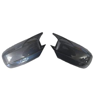 Imagem de Capas de tampa de espelho estilo buzina de boi compatível com Dodge Charger Chrysler 300 300C 2011-2022, capa de espelho lateral tipo complementar aparência de chifre de vaca (padrão de fibra de carbono)