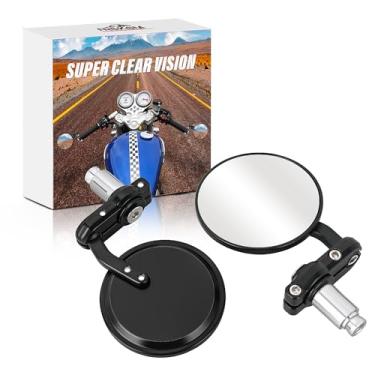 Imagem de Frokom Espelhos universais de motocicleta, espelhos convexos retrovisores de extremidade de guidão de 7 polegadas de 7/20.3 cm, compatíveis com Harley Davidson, Honda, Scooter, Suzuki, Yamaha,