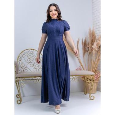 Imagem de Vestido Longo Gola Alta Festa Convidada com Manga Elegante - Fashion, 