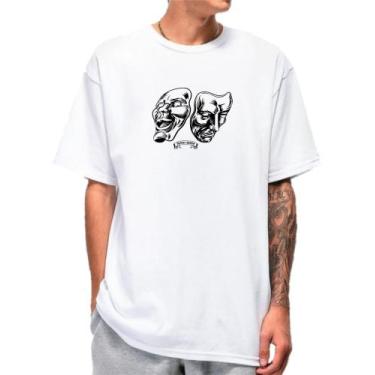 Imagem de Camiseta Masculina Oversized Camisa Streetwear Trace Two Face 100% Alg