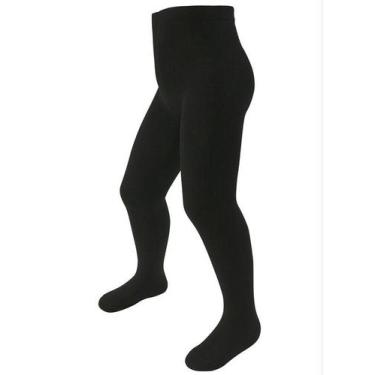 Imagem de Ceroula Meia Calça Menino Fio 80 Infantil Preta Lisa Frio - HANGAR MOR