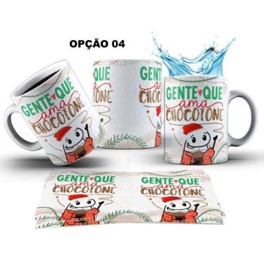 Imagem de Caneca 325ml Flork Natal Troco gente chata panetone chocoton - LARANJA