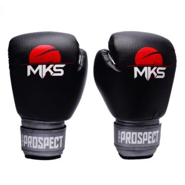 Imagem de Luva de Boxe Muay Thai MKS Combat New Prospect Black Silver, 14 Oz