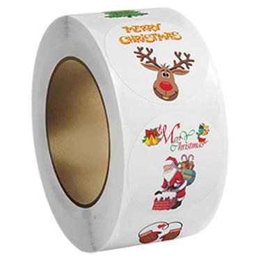 Imagem de Esquirla 500x Adesivos de Natal Rolo Envelope Selo Adesivos 1'' Adesivos de Papel Adesivos Decorativos Adesivos de Natal para Embrulho de Presente, Style G