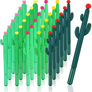 Imagem de Canetas esferográficas em forma de cacto, 30 peças, canetas de tinta de gel, canetas de escrita para escritório, escola, casa, escrever, presente, suprimentos