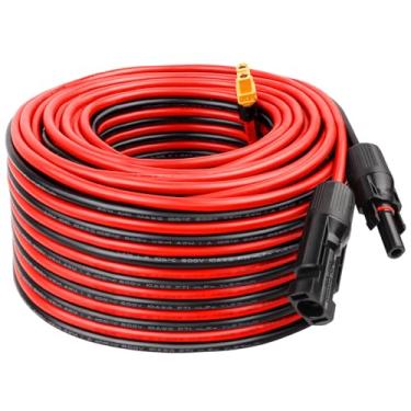 Imagem de MOOKEERF Cabo de extensão solar para XT60 10AWG conector solar de 10 AWG para XT60 cabo adaptador para painel solar para estação de energia portátil, pacote de bateria de gerador solar