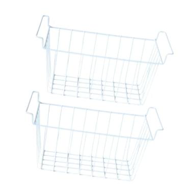 Imagem de Ｂｅｓｇａ 2x Organizador de Freezer Bin Despensa Bin Prateleira de Armazenamento Profunda Conveniente Cesta de Arame Cesta de Geladeira para Loja Garrafas de Fa, 39cm x 20cm x 20cm