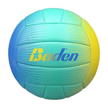 Imagem de Baden | Fun Design | Official Size & Weight Indoor & Outdoor Volleyball | Bright & Beachy! Soft Touch Synthetic Leather, Durable Stitching |All Ages & Skill Levels | Ombre Blue, Yellow