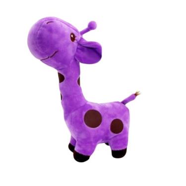 Imagem de Girafa Bichinho de Pelúcia 18cm Brinquedo Pet para Cachorro e Gato Sem Apito e com Ventosa (ROXA)