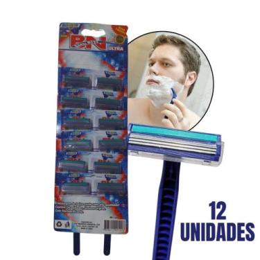 Imagem de Kit 12 Unidades Barbeador com 3 Lâminas Antialérgicas Descartável Prem