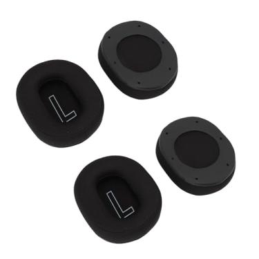 Imagem de Almofadas de substituição para fones de ouvido, 2 pares macios de tecido de malha respirável de espuma viscoelástica de alta durabilidade para fones de ouvido HECATE (preto)