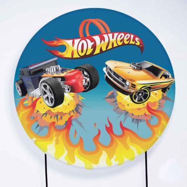 Imagem de Painel Decorativo para Festa 1,80x1,80 metros Vesti Fácil com Elástico Hot Wheels - Fera Print