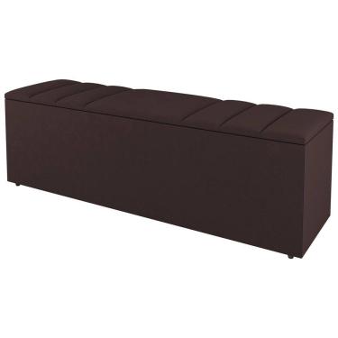 Imagem de Calçadeira Baú Queen Size Grace 160cm Sintético Marrom - Abmaza