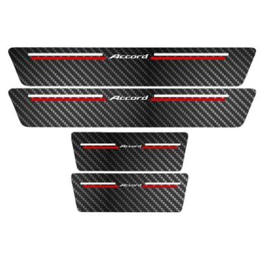Imagem de Kit Soleira Protetora Porta Premium Red Carbono  -  Accord  - Jhow Ade