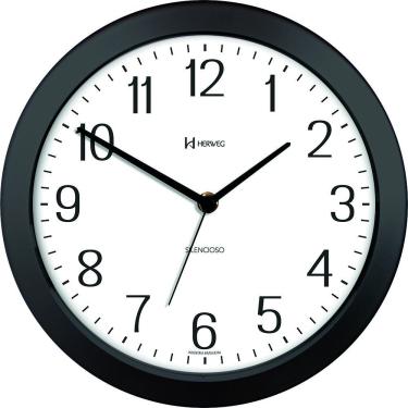 Imagem de Relógio De Parede Herweg 660043 Silencioso 26cm Preto