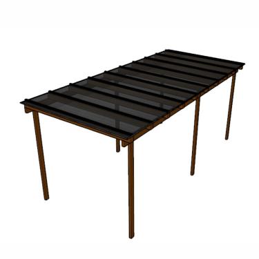 Imagem de Kit Policarbonato Fume 6mm 6,00m X 3,00m - Perfis Pretos