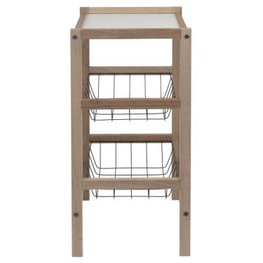 Imagem de Fruteira Tramontina Utilínea Em Madeira Mista Com Estante E 2 Cestos