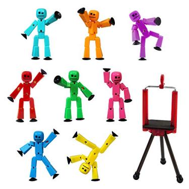 Imagem de Zing Stikbot 8 Solid Pink/Yellow/Light Blue/Green/Dark Blue/Purple/Orange/Red Color and Red Tripod (TST888SCTP)