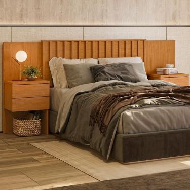 Imagem de Cabeceira Casal Queen Ou King Olinda C 2 Mesas De Cabeceira Cinamomo