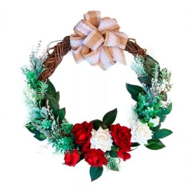 Imagem de Floreal Guirlanda De Porta Com Laço Decor Natal E Primavera