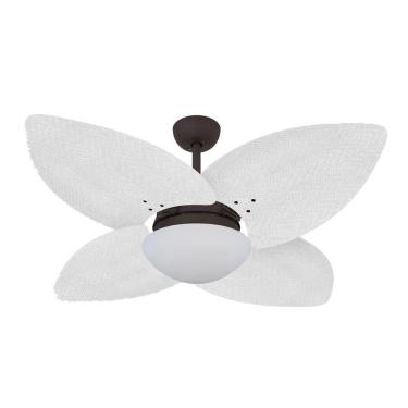Imagem de Ventilador De Teto Kovalski Marrom Texturizado 4 Pés Palmae Branco 220V