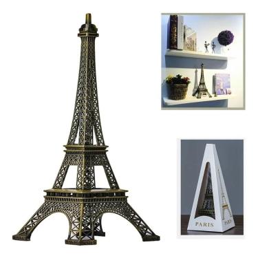 Imagem de Enfeite Torre Eiffel Estatua Paris Metal Decoracao Miniatura Presente Lembranca Bronze