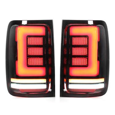 Imagem de Aramox Conjunto de lâmpada de freio, 1 par de luzes traseiras LED completas lentes fumê de alto brilho IP67 à prova d'água