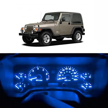 Imagem de WLJH Painel De Instrumentos Azul Gelo, Velocímetro, Tacômetro, Hodômetro, Temperatura Do Óleo, Luz Indicadora Painel, Pacote Lâmpada Led Para Jeep Wrangler Tj 2001-2006